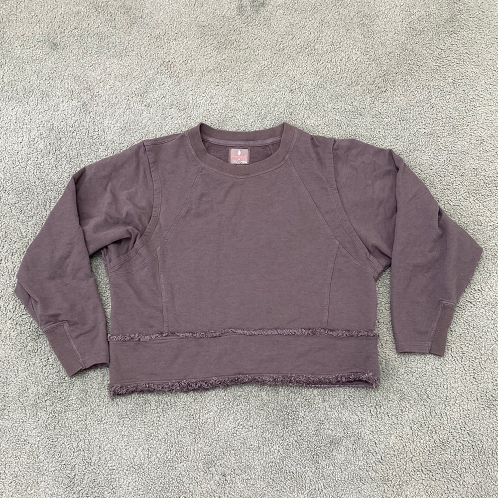 Free people FP Movement cropped fringe trim sweatshirt